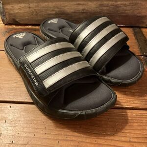 Adidas Superstar 3G Men's US 11 Slide Sandals Fitfoam Comfort Black/Silv G40165